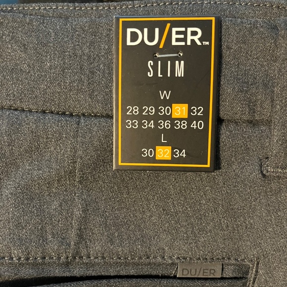 BNWT DU/ER Smart Stretch Pant Slim in Charcoal Heather Sz 31x32 - Picture 5 of 5